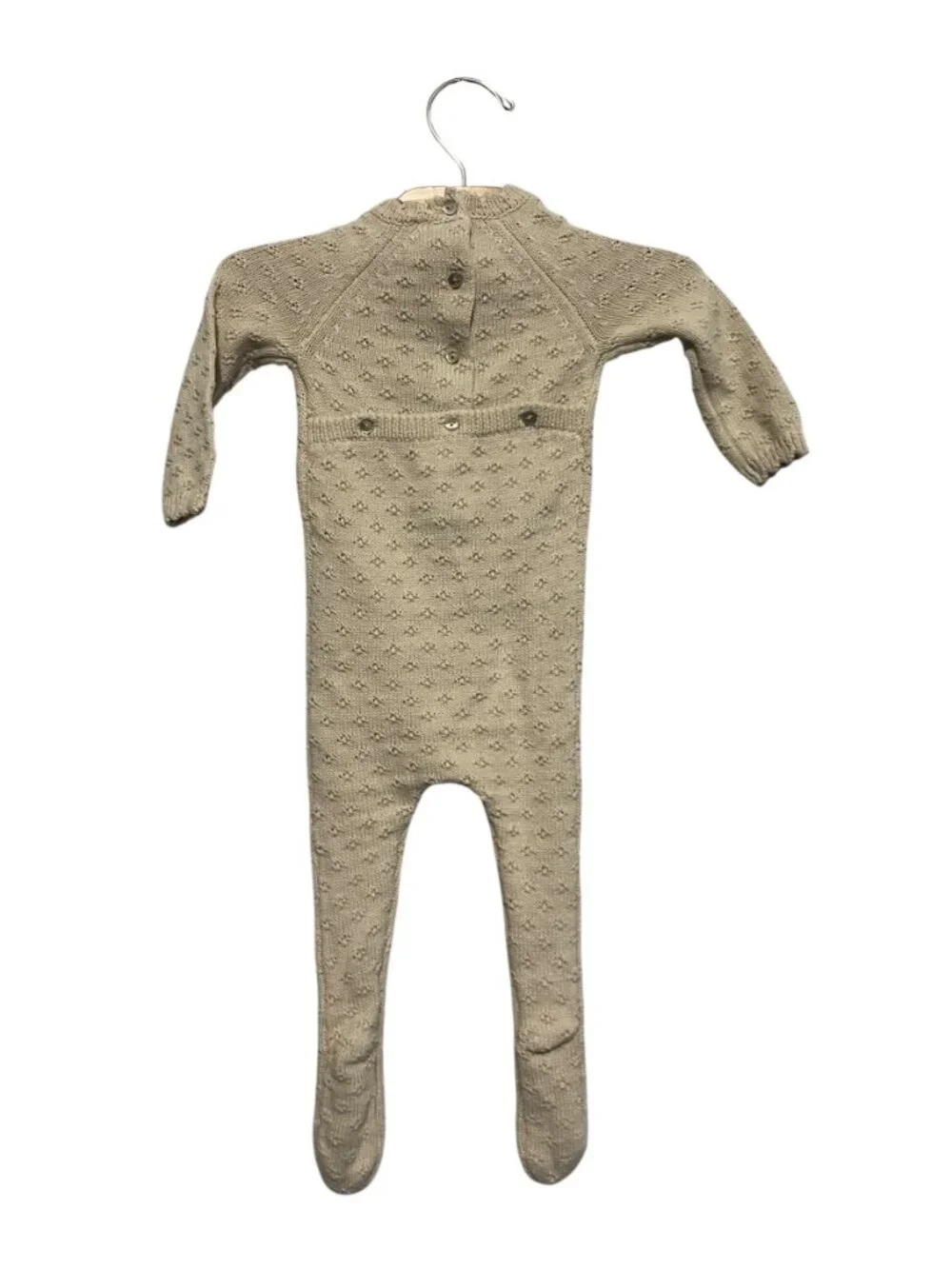 Lilette Vintage Knit Footie Pointelle Ecru 6 Months NWT